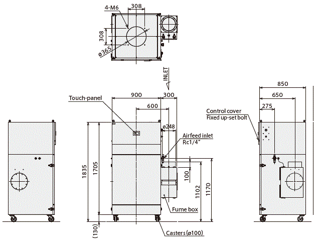 GDE-A3700 external dimensions