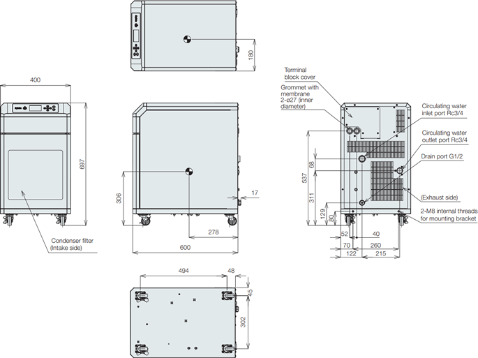 PCU-F3000 Dimensions