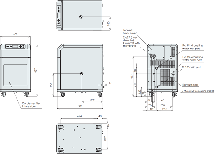 PCU-F3000 Dimensions