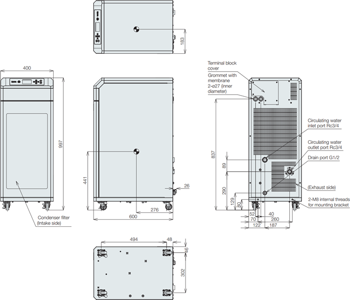 PCU-F7000 external dimensions