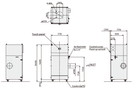 GDE-A2200 external dimensions