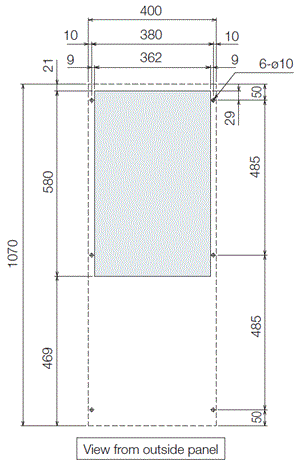 ENC-GR1000L-SUS installation dimensions