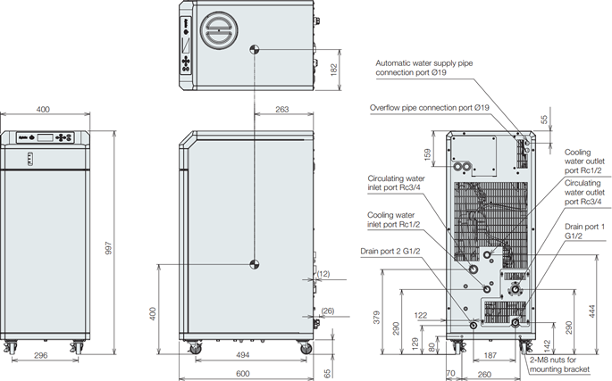PCU-NE6000W Dimensions