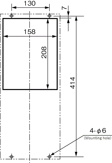 ENH-115L(R)-220 installation drawing (standard panel cut)