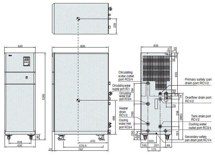 PCU-W6630R Dimensions