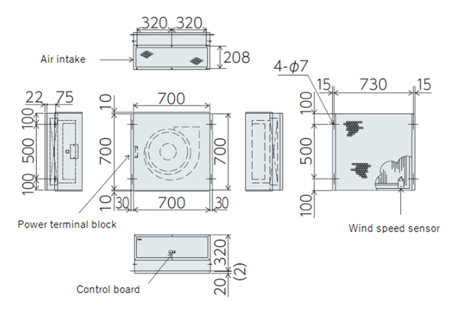 PAU-A11FFU-ULPA Dimensions