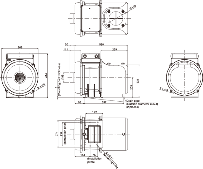 GME-S400-eco Outline drawing