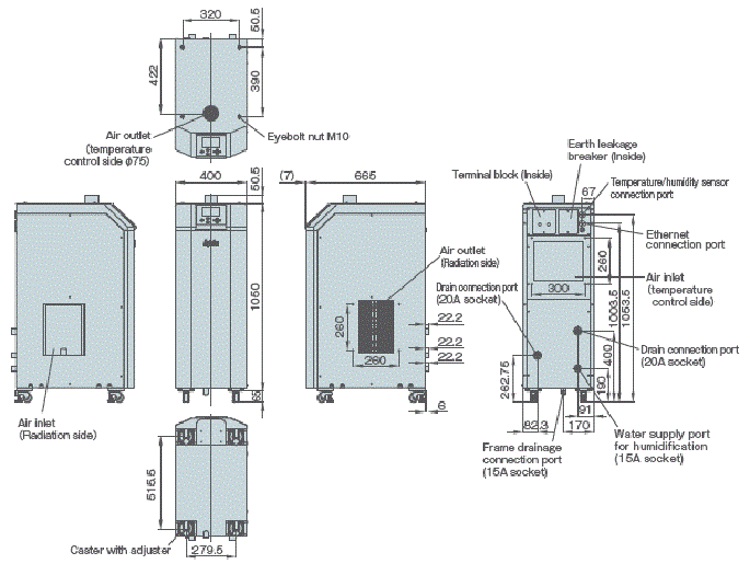 PAU-GR800SE-HC external dimensions