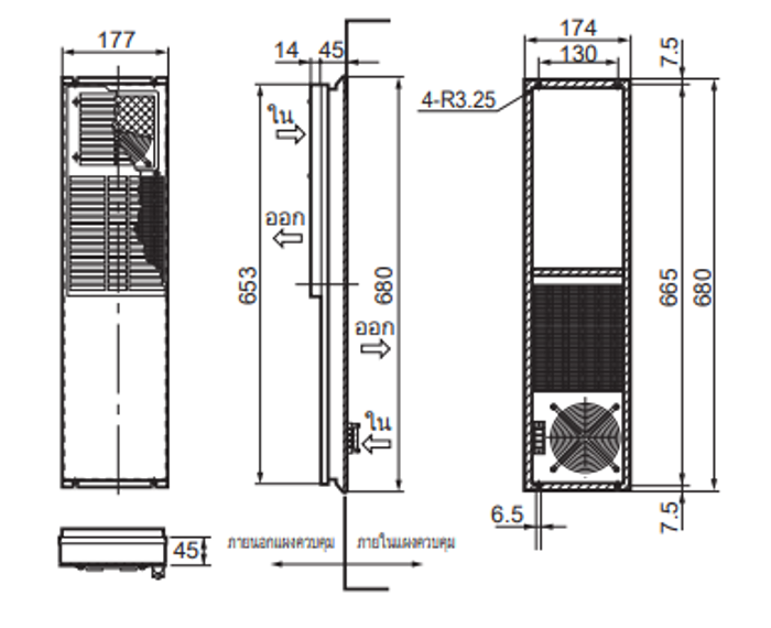 ENH-115S(R)-O-200 ขนาด