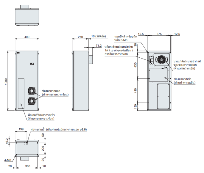 ขนาดภายนอก ENC-GR1300LE-eco