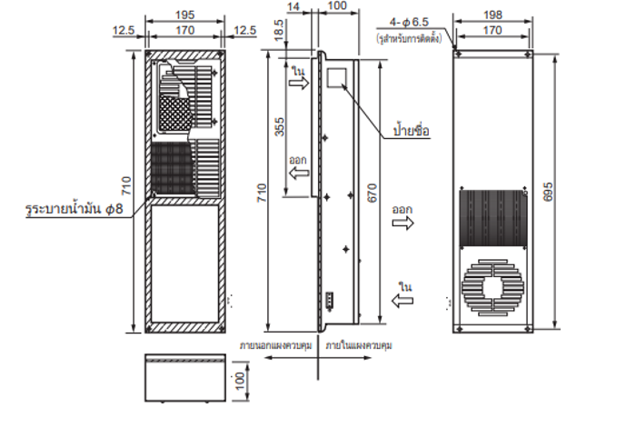 ENH-130L(R)-220 ขนาด