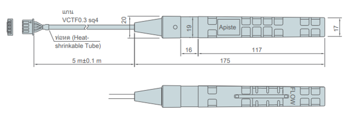 ขนาดภายนอกของเซ็นเซอร์ PAU-A1400S-HC