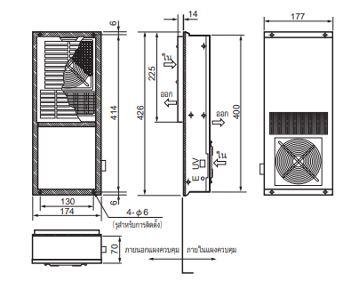 ENH-115L(R)-220 ขนาด