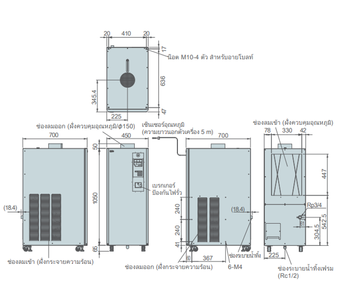 PAU-AZ3000SE ขนาดภายนอก