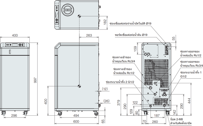 PCU-NE6000W ขนาด