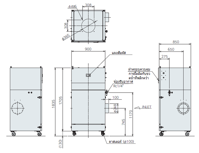 ขนาดภายนอก GDE-A3700