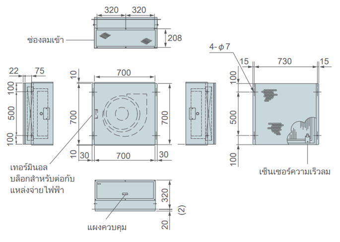 PAU-A11FFU ขนาด