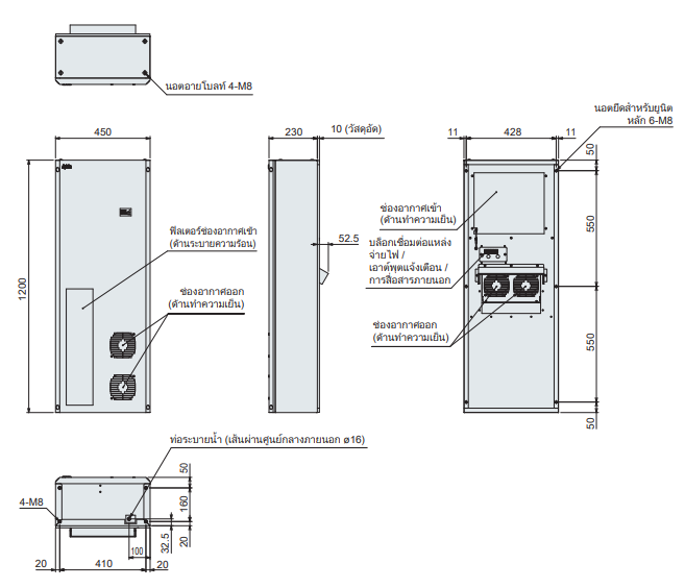 ขนาดภายนอก ENC-GR2500LDF-eco