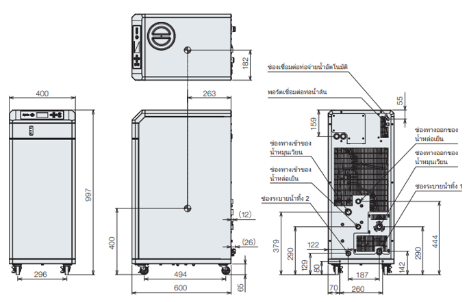 PCU-NE6000W ขนาด