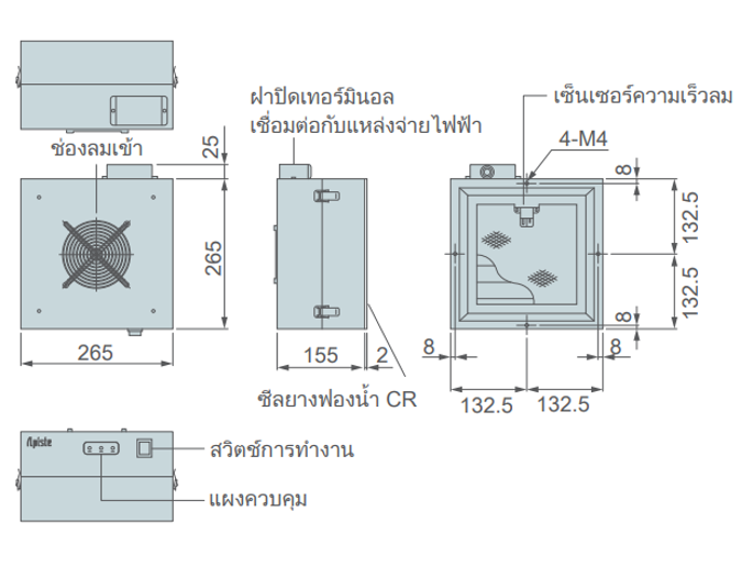 PAU-01FFU ขนาด