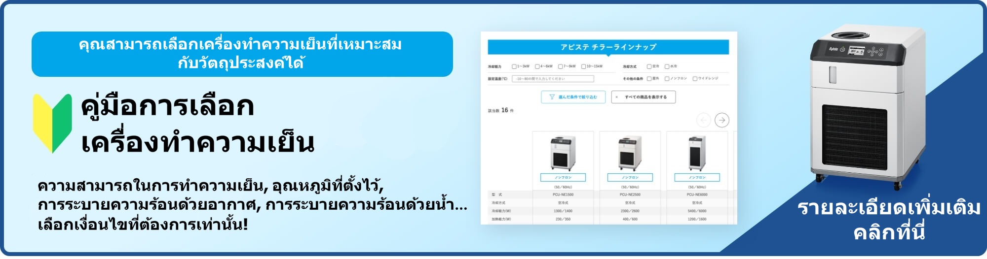 เลือกเครื่องทำความเย็นที่เหมาะกับความต้องการของคุณ! คู่มือการเลือกเครื่องทำความเย็น
