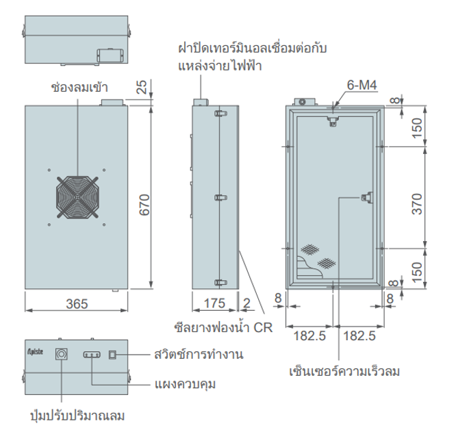 PAU-05FFU ขนาด