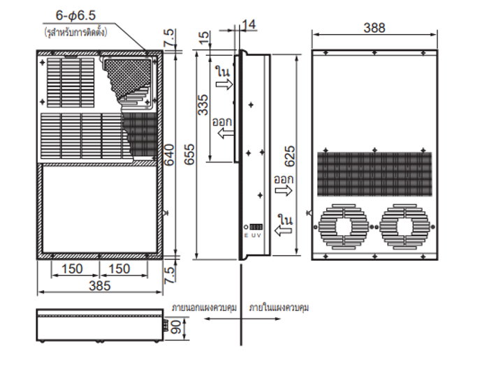 ENH-165L(R)-200 ขนาด