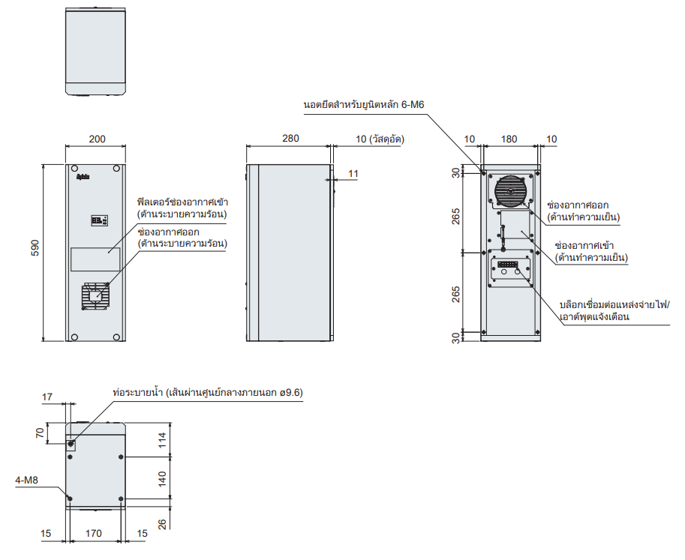 ขนาดภายนอก ENC-GR300LE-eco