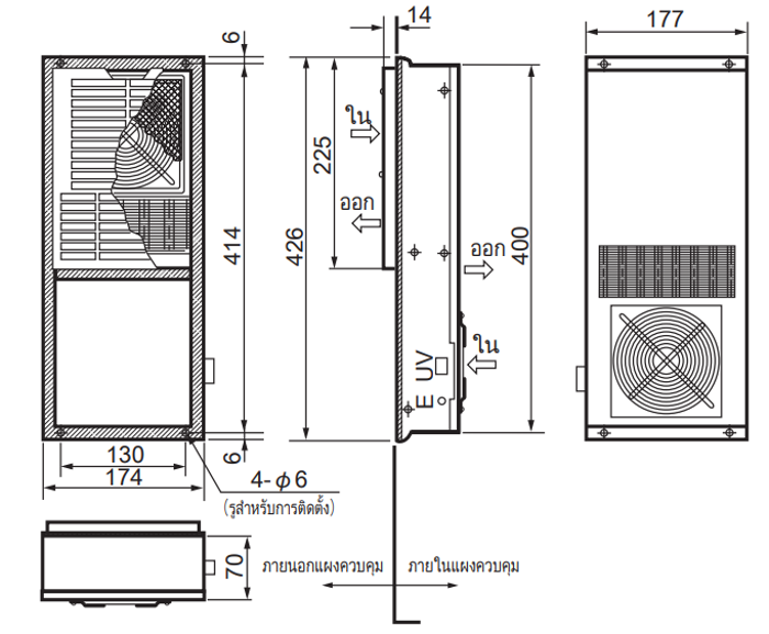 ENH-115L(R)-100 ขนาด
