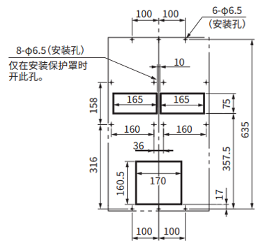 ENH-P140L-200CE-N安装加工图