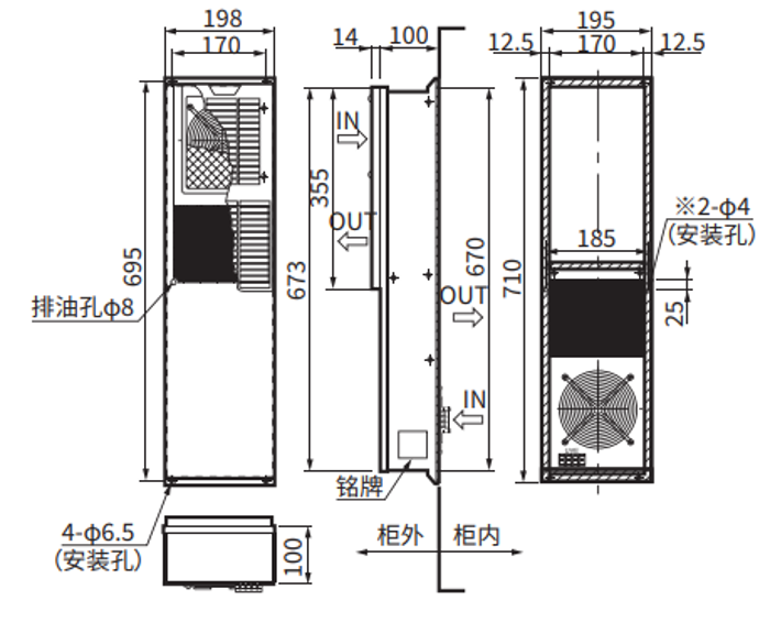 ENH-130L (R) -O-100尺寸视图