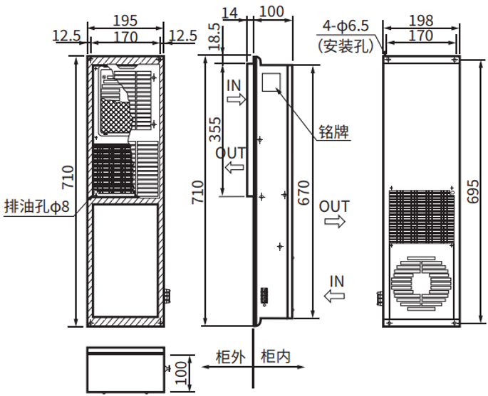 ENH-130L (R) -100外部尺寸图