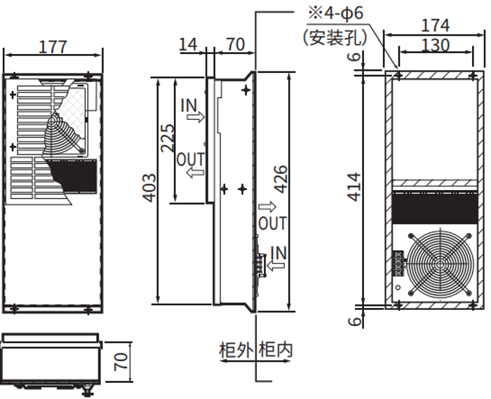 ENH-115L (R) -O-100尺寸视图