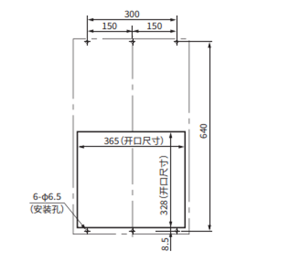 ENH-165L (R) -O-100安装流程图 (标准面板裁切)