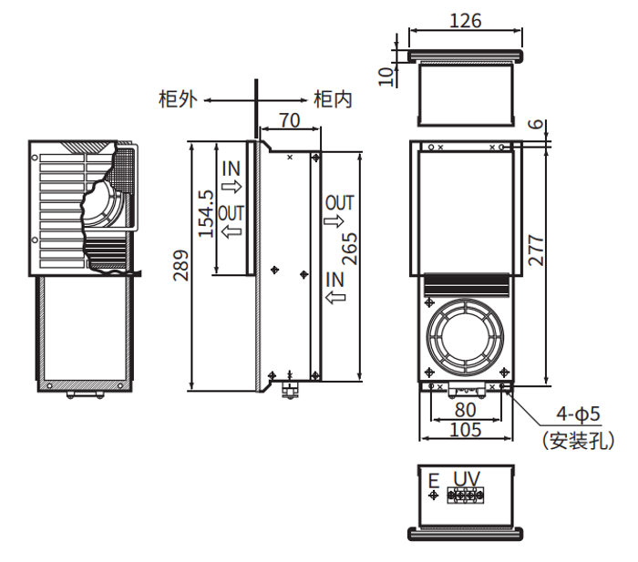 ENH-105L (R) -100外部尺寸图