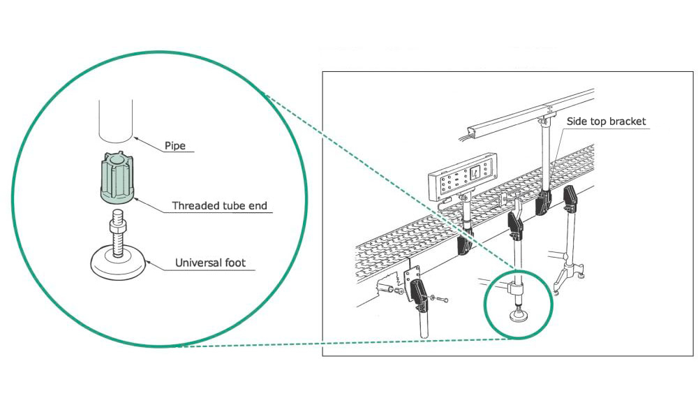 Threaded tube end installation example