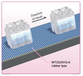 Inclined conveyance of shrink bottles