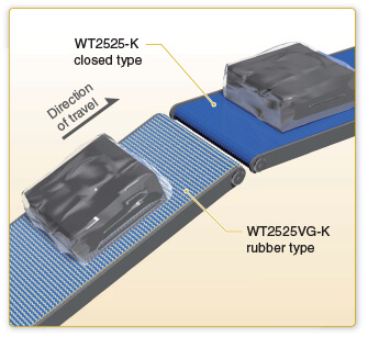 Inclined transport of rubber blocks