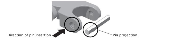 片側突起のDピン形状を採用