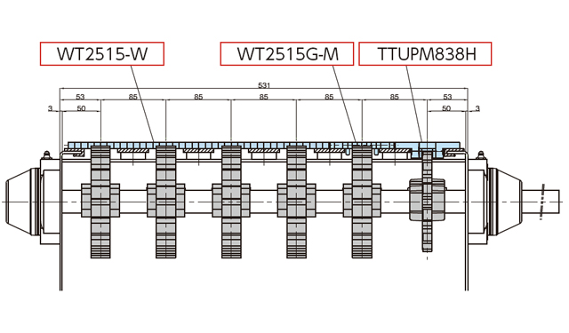 TTUPM838H形とWT2515G-M形の組合せ