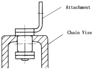 チェーンをセットした断面
