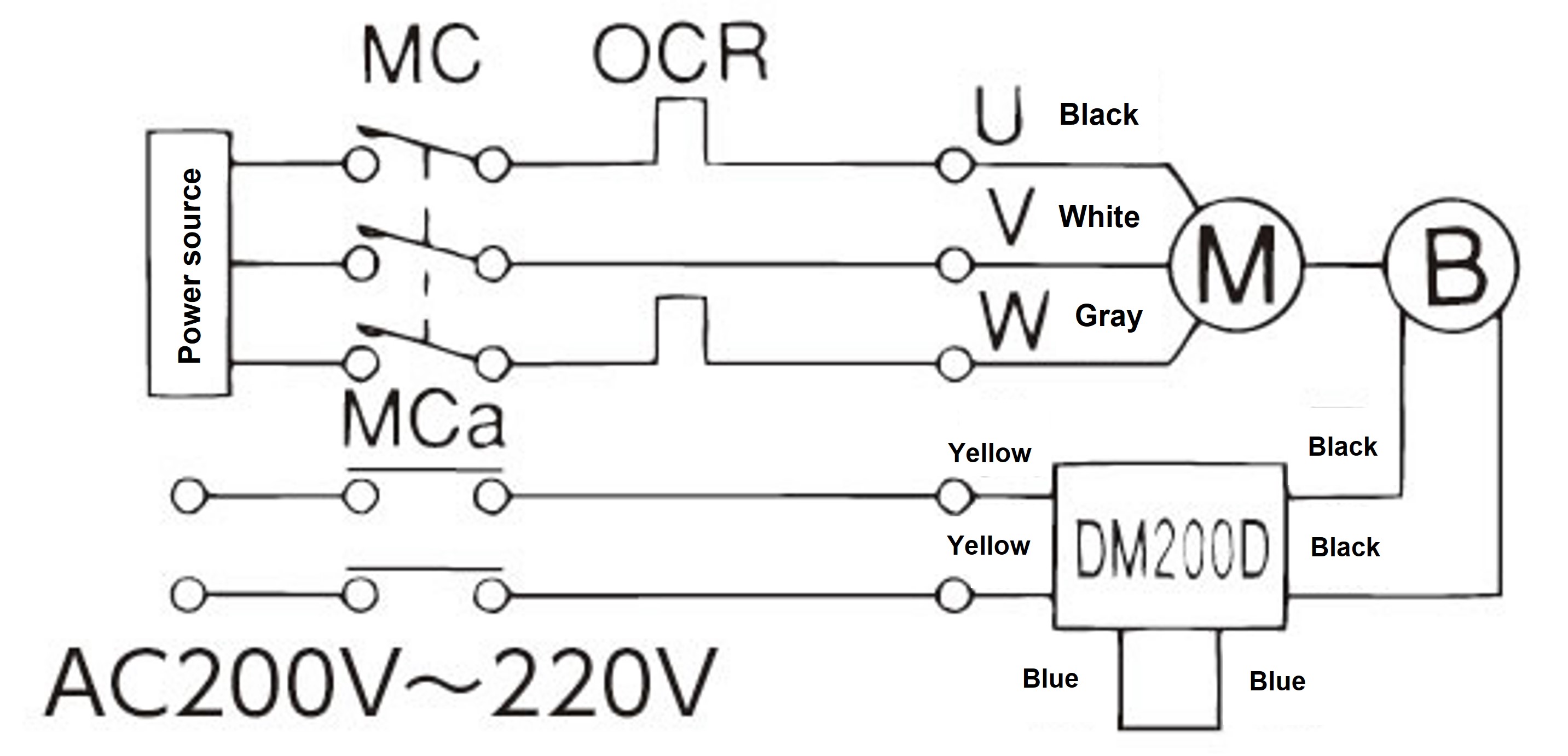 三相モータ　標準電圧　交流別操作
