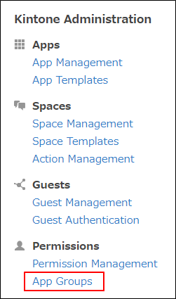 Screenshot: The "App groups" link is highlighted