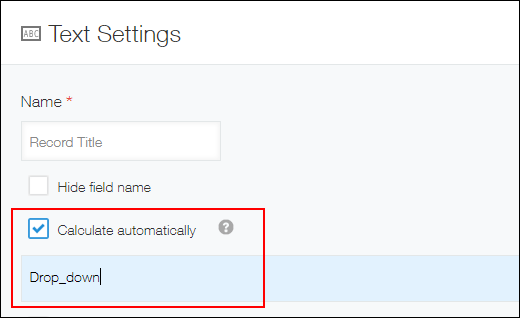 Screenshot: The "Formula" input field is highlighted on a "Text settings" dialog