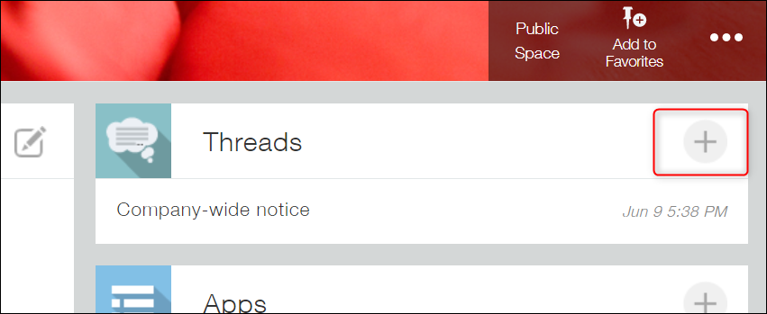 Screenshot: The "Create thread" button in the "Threads" section is highlighted