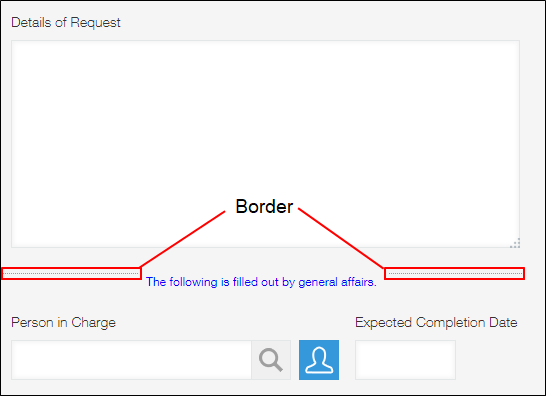 Screenshot: A "Label" field is enclosed by "Border" fields