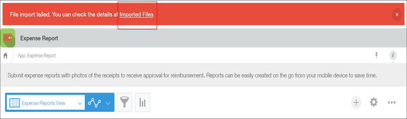 Screenshot: An error message is displayed on the "View" screen of an app