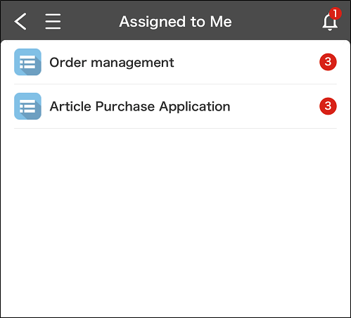 Screenshot: A list of apps is displayed on the "Assigned to me" screen