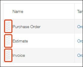 Screenshot: The "Reorder" icon is highlighted on app actions