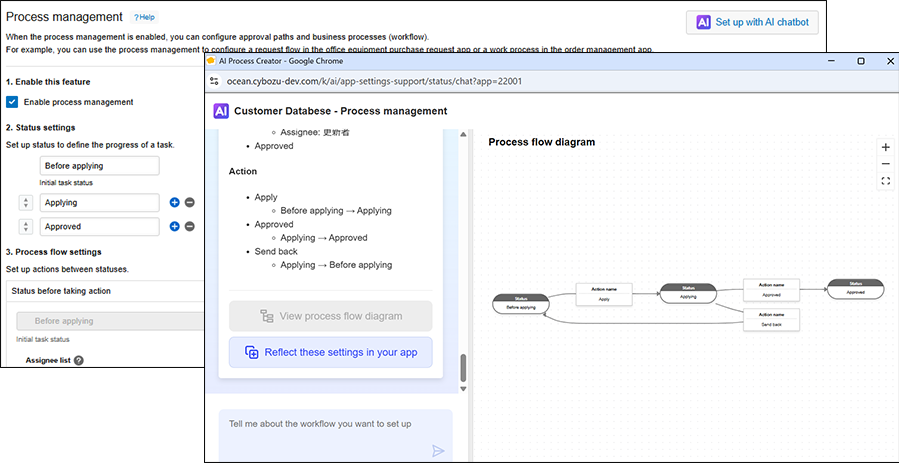 Screenshot: Overview of the AI Process Creator